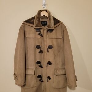 Men's Romp The Wear For Luxury Tan Hooded Duffle Coat size L